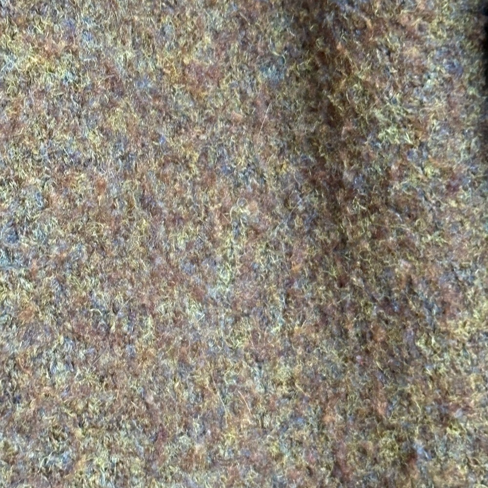Willow & Clay Brown Olive Green Boucle Cardigan Jacket Women’s XS Zip Pockets - Picture 4 of 6